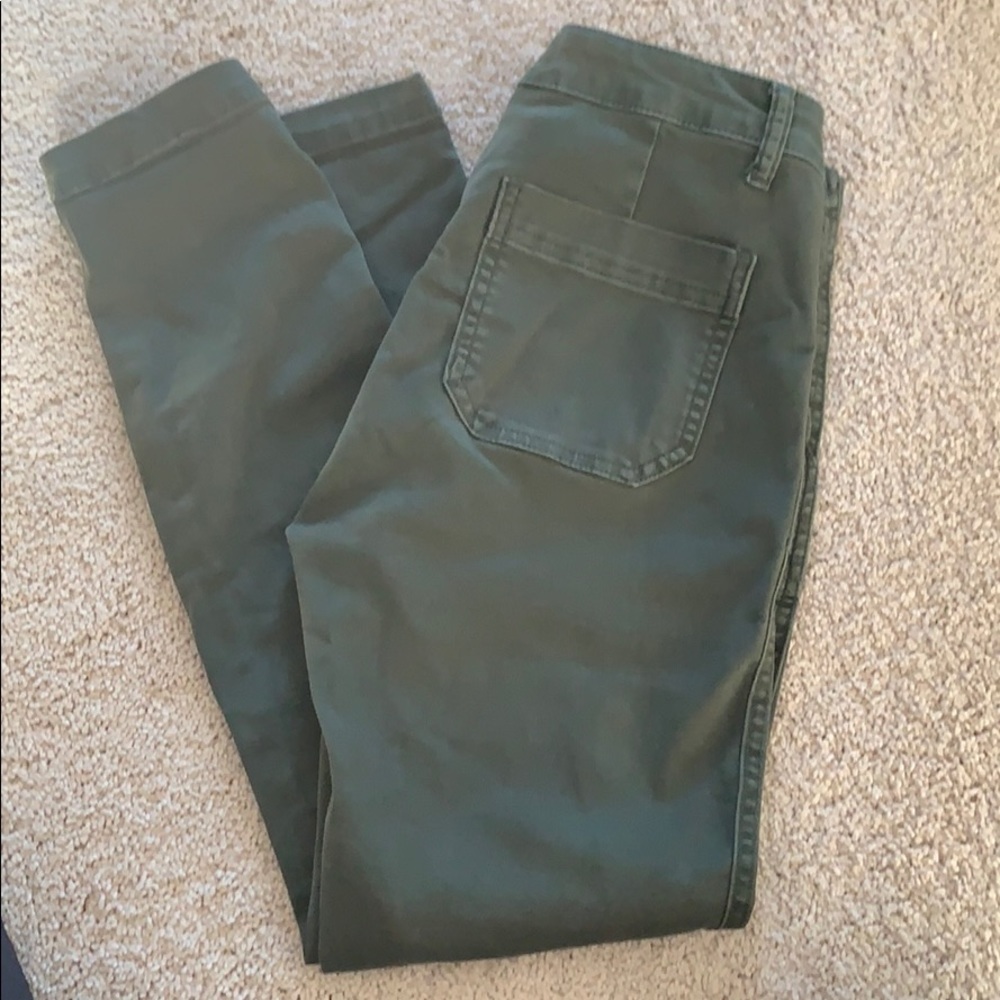 Green high rise jeans